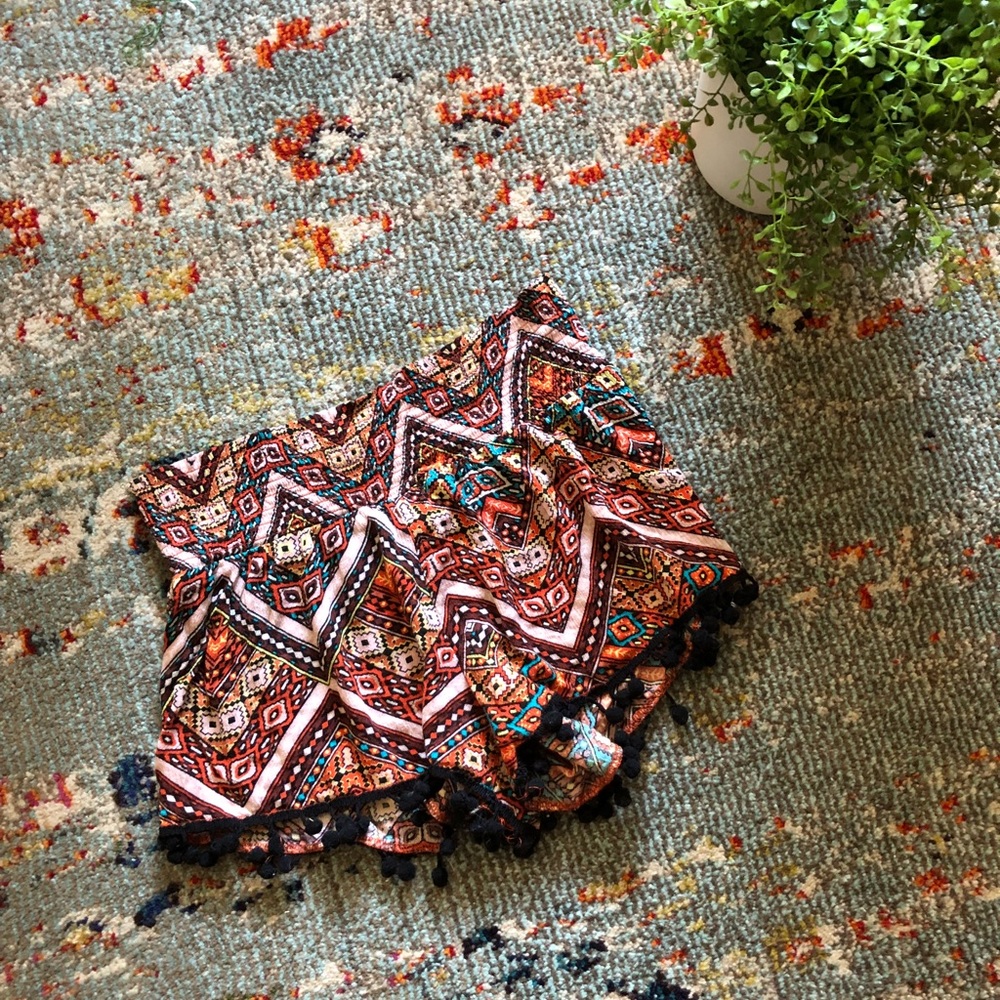 Pacsun LA Hearts Pom Pom Fringe Shorts